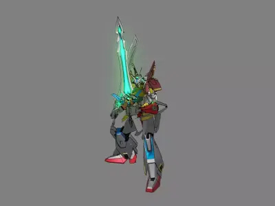 Attacker Gundam B 20 3D model