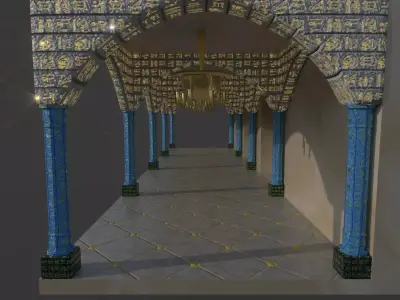 Chamber building with arches 3D model