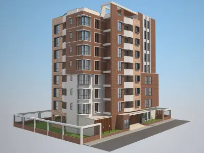 Apartment building 17 3D model