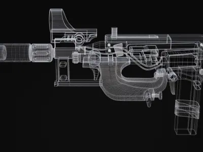 Nyx Rifle Scifi Game Ready Low-poly 3D model