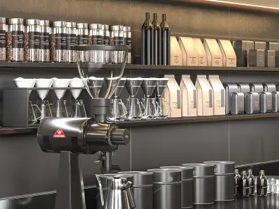 urban coffee shop 3D model