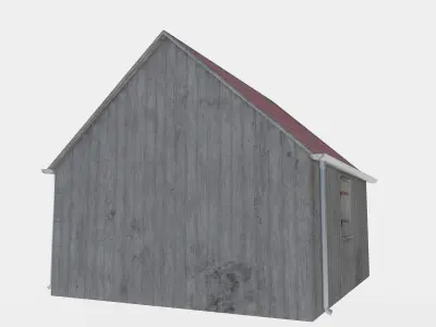 wooden shed Low-poly 3D model