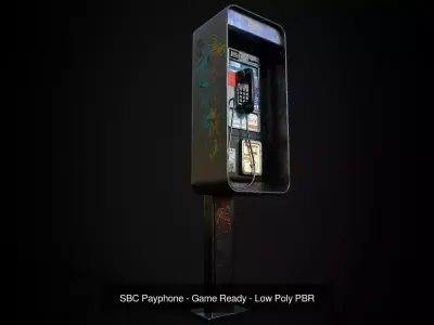 SBC Payphone With LOD 3D Model Pack