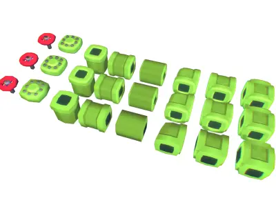 Cube World Pipes - Proto Series Low-poly 3D model