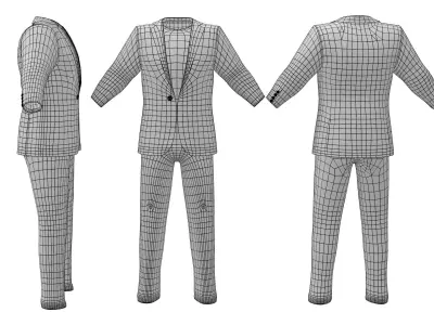 Mens Tweed Jacket Outfit Low-poly 3D model