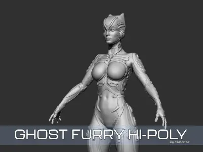 Ghost Fury Sci-Fi Android Cyber Hi-Poly 3D model