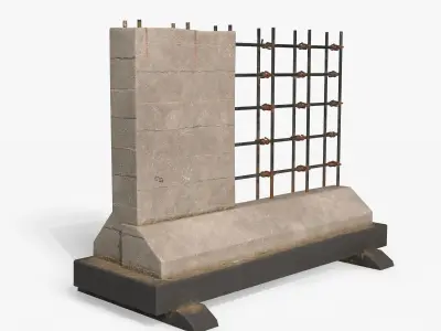 Street Barrier PBR Low-poly 3D model purchase