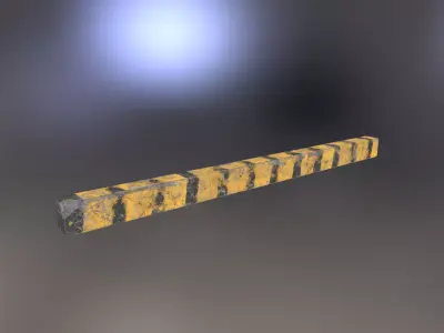 Street concrete barricade Low-poly 3D model