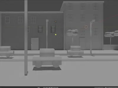 SMALL cycle render town Free 3D model