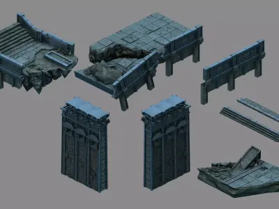 Game Underground - palace - cliffs 3D model