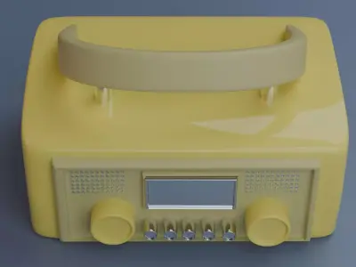 Retro Portable Radio Low-Poly Low-poly 3D model