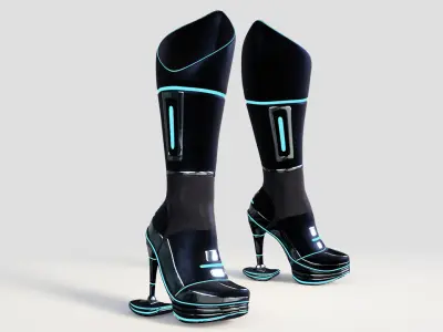 Female Boots Sci-Fi High Tech 3D model