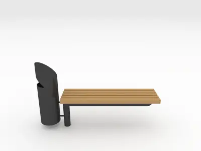 Bench Park 43 Low-poly 3D model