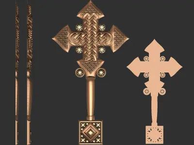 Cross carved 3D print model