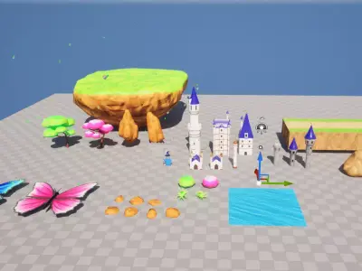 Fantasy Stylized Environment 3D Assets Pack For Unity Unreal Low-poly 3D model