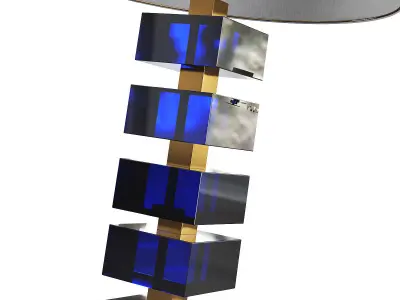 Lacquered Natural Brass Table Lamp Low-poly 3D model