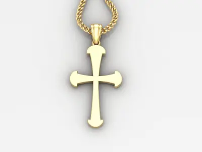 Light Gold 18K Cross Pendant 1CP050 3D print model