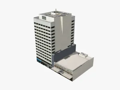 T Center tall building Low-poly 3D model