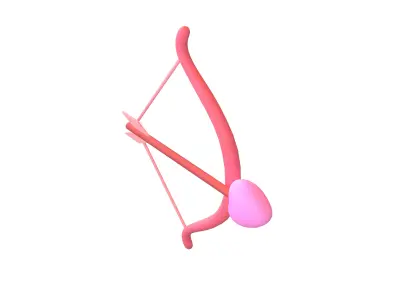 Cartoon Cupid Bow v1 002 Low-poly 3D model