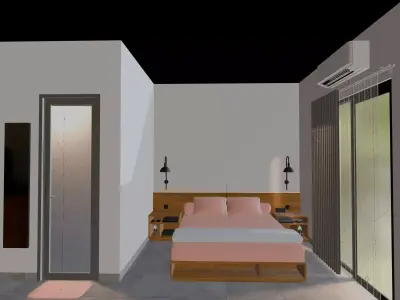 Isometric Bedroom 04 3D model