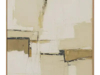 Set of 3 Abstract Paintings in Frames 3D model 62