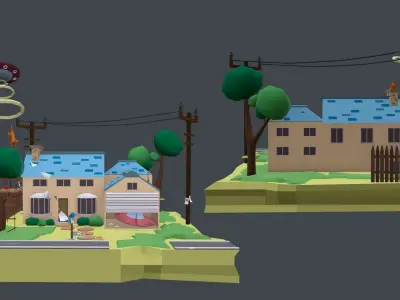 NLO aliens Low-poly 3D model