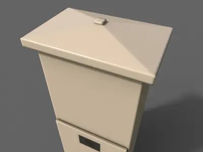 PBR Electric Box BoneWhite V4 Low-poly 3D model