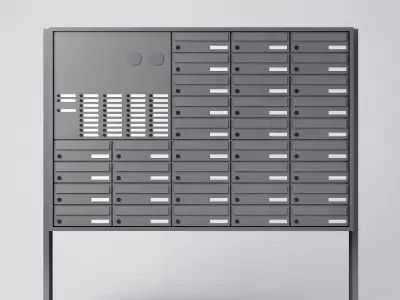 Simple Mailbox System Array Mailboxes Low-poly 3D model