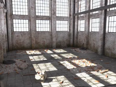 Warehouse Scene Low-poly 3D model