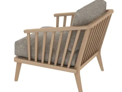 Four Hands Ariel Chair Thames Coal 3D model