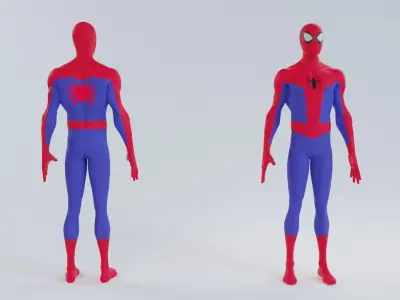 Spider verse SpiderMan suit rigged 3D model