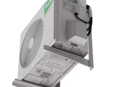 Ballu air conditioner outdoor unit Low-poly 3D model