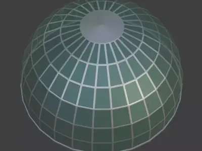 Simple Greenhouse Glass Dome Free low-poly 3D model