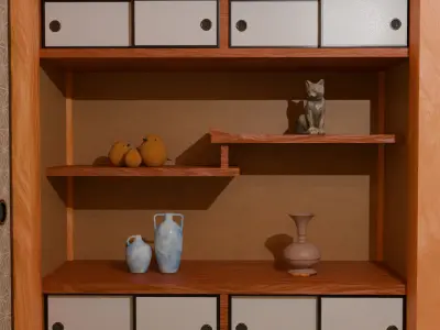 shoin-style Japanese-style room 3D model