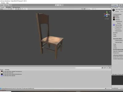 Old Chair Game Ready Low-poly 3D model