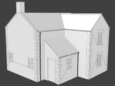 british cotswold stone country house Low-poly 3D model
