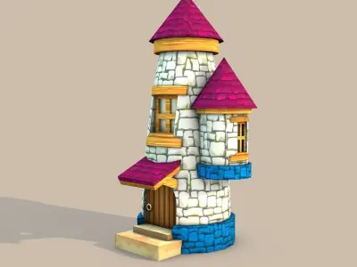Cartoon Fantasy House 1 Low-poly 3D model
