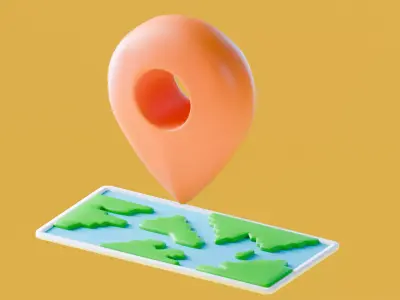 Marketing Icons - Maps Low-poly 3D model