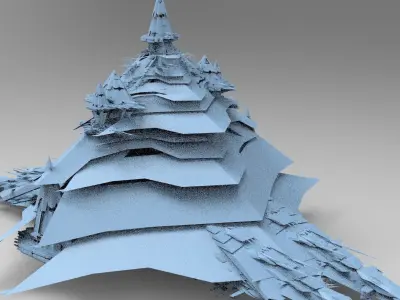 Amon Ra Sci fi Pyramid Bridges 2 3D model