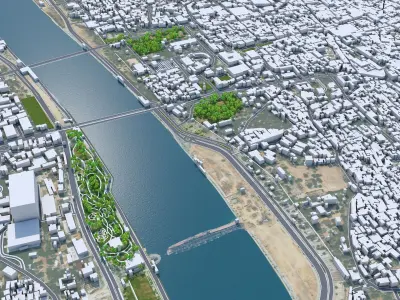 Ahmedabad Downtown Gujarat India Low-poly 3D model