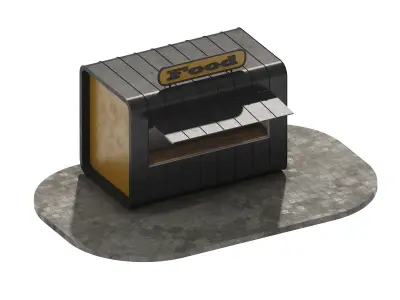 Kiosk 2 box with sign 3D model