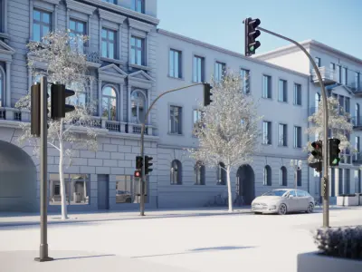 Traffic lights set for pedestrian and vehicles 3D model