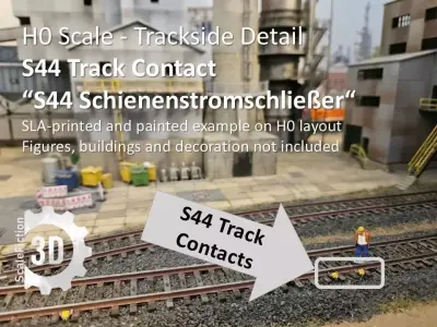 H0 Scale - Trackside Detail - German S44 Track Contact 3D print model