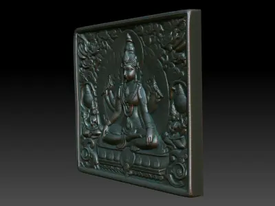 Indian Temple Wall basrelief 26 240619 3D print model
