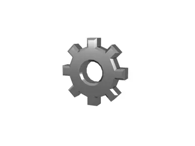 Gear Symbol v2 007 Low-poly 3D model