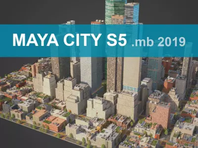 Realistic City S5 MAYA Low-poly 3D model