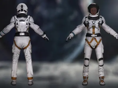 Elite Space Explorer Rigged Astronaut Model Low-poly 3D model