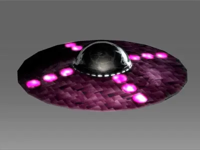 A UFO spaceship with lights Low-poly 3D model