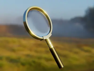 Realistic Magnifying Glass - High Poly 3D Prop Model 3D model