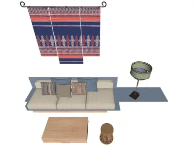 Set Of Furniture 01 3D model